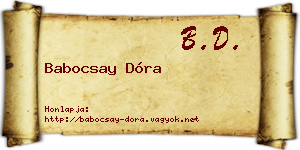 Babocsay Dóra névjegykártya