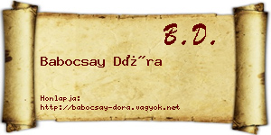 Babocsay Dóra névjegykártya